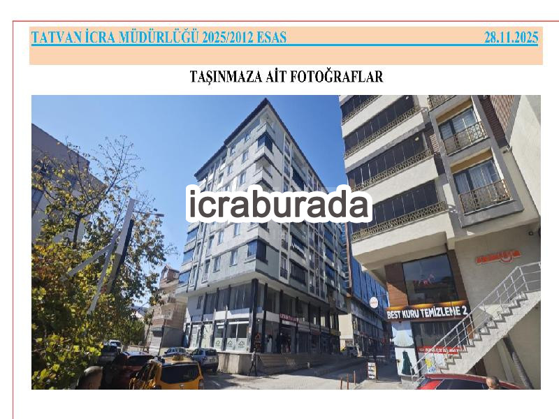 icralık  m2 Dukkan Bitlis Tatvan Kültür