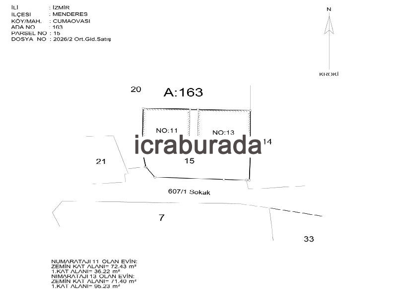 icralık  m2 Arsa İzmir Menderes Menderes(Cumaovasi)
