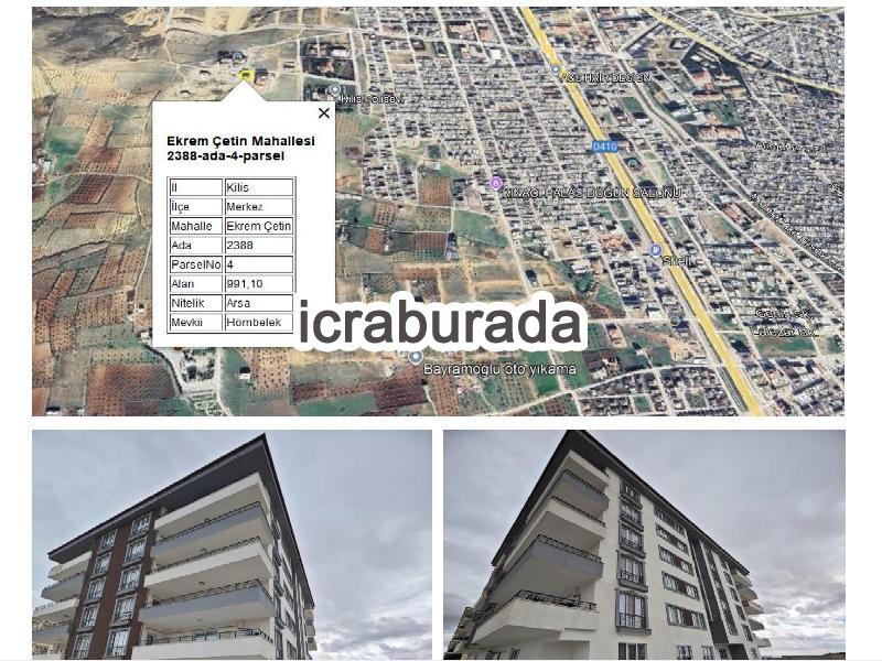 icralık 12 m2 Daire Kilis Merkez Ekrem Çetin