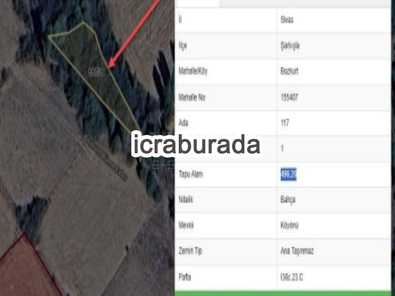 icralık  m2 Bag Sivas Şarkışla Bozkurt