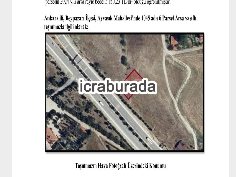 icralık  m2 Arsa Ankara Beypazarı Ayvaşik