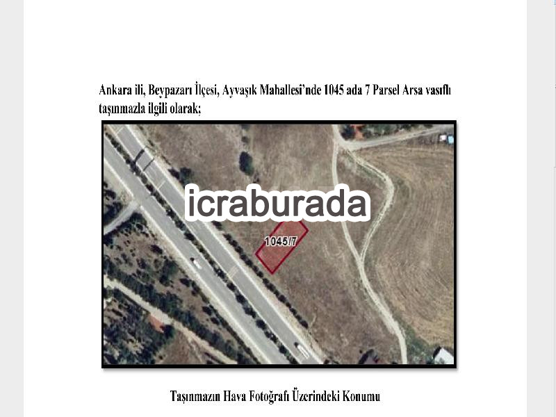 icralık  m2 Arsa Ankara Beypazarı Ayvaşik