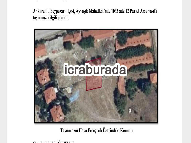 icralık  m2 Arsa Ankara Beypazarı Ayvaşik