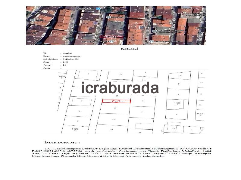 icralık  m2 Kargir İstanbul Gaziosmanpaşa Bağlarbaşi