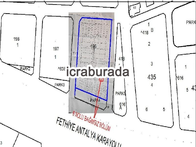icralık 6 m2 Dukkan Muğla Seydikemer Gerişburnu