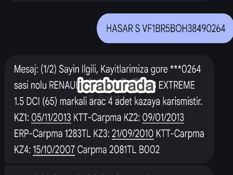 icralık Renault O HB EXTREME 1.5 DCI  Otomobil Belirtilmedi Belirtilmedi Belirtilmedi