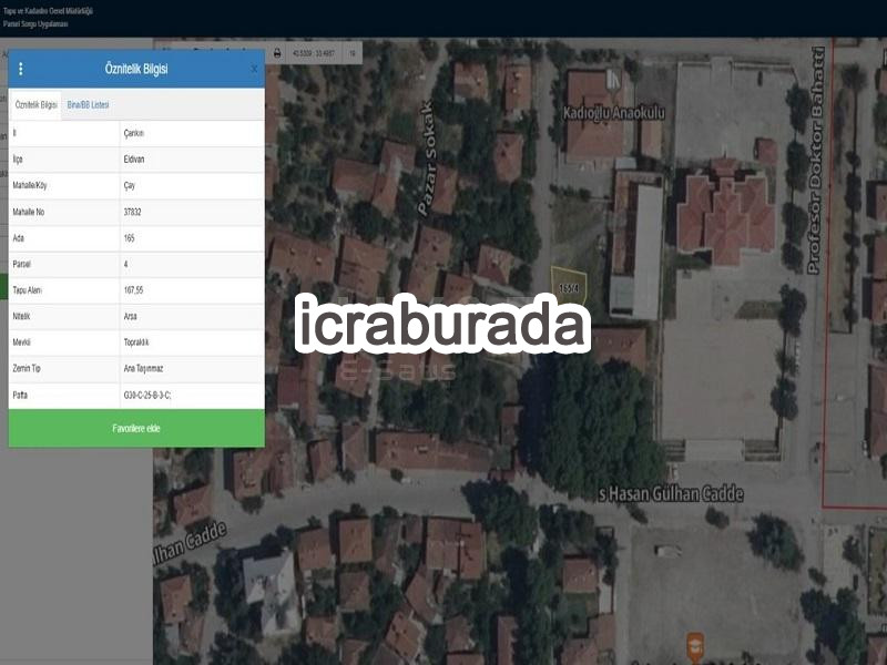 icralık  m2 Arsa Çankırı Eldivan Çay