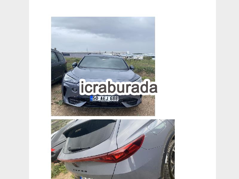 icralık Cupra  KM  Otomobil Belirtilmedi Belirtilmedi Belirtilmedi