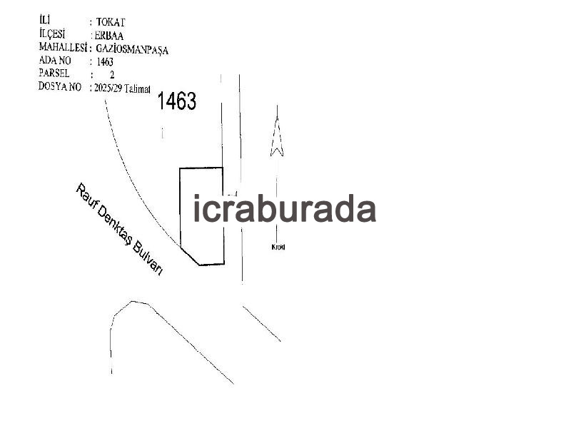 icralık  m2 Arsa Tokat Erbaa Gaziosmanpaşa