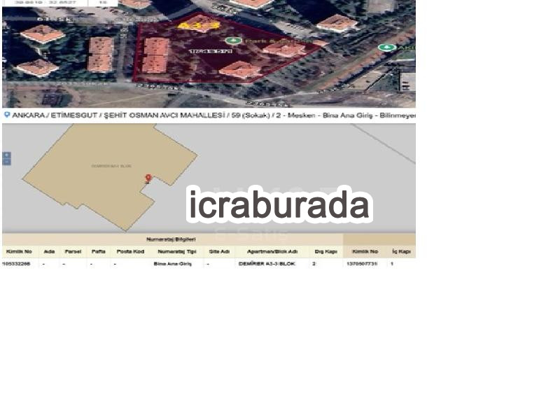 icralık  m2 Daire Ankara Etimesgut Eryaman