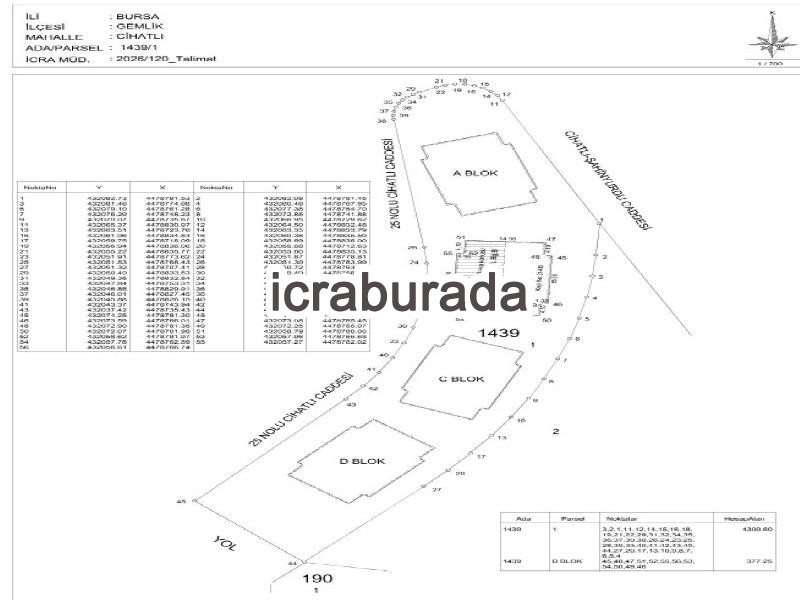 icralık 1 m2 Daire Bursa Gemlik Cihatli