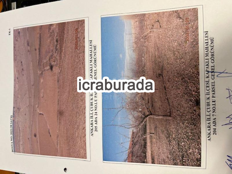 icralık  m2 Tarla Ankara Çubuk Kapakli