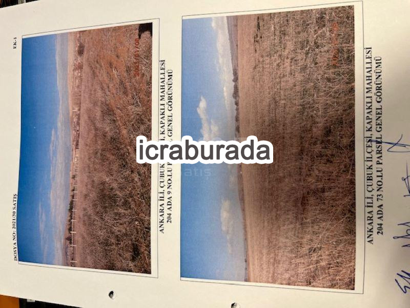 icralık  m2 Tarla Ankara Çubuk Kapakli