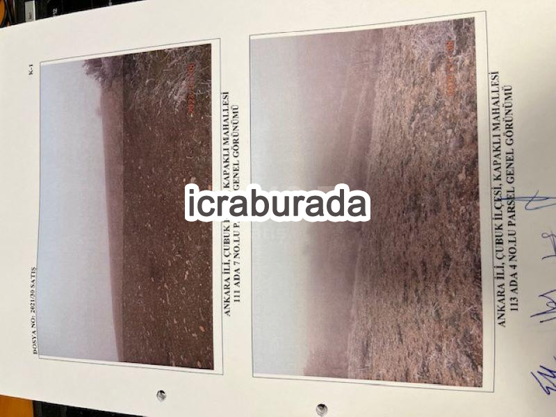icralık  m2 Tarla Ankara Çubuk Kapakli
