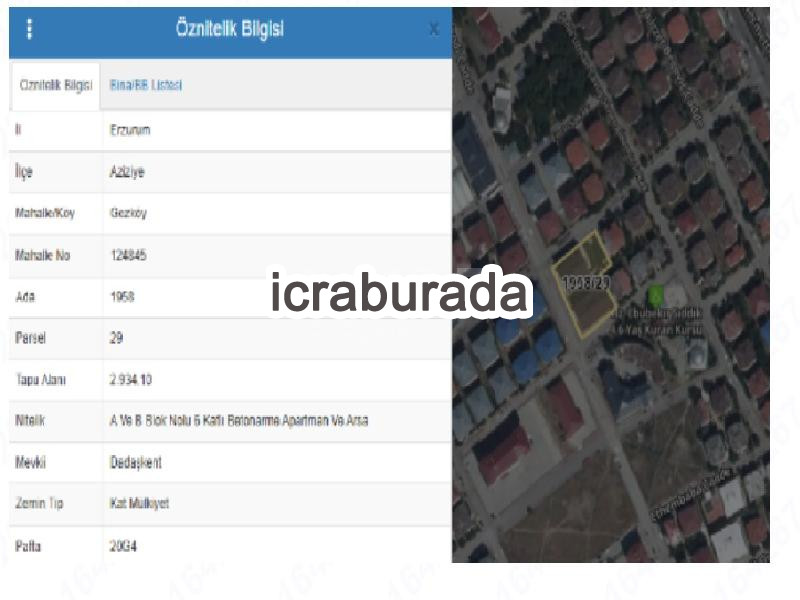 icralık  m2 Diger Erzurum Aziziye Gezköy