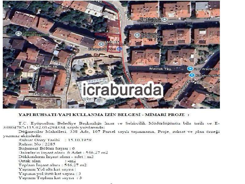 icralık 6 m2 Daire İstanbul Eyüpsultan Düğmeciler