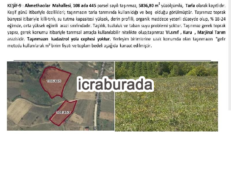 icralık  m2 Tarla Kocaeli Kandıra Ahmethacilar