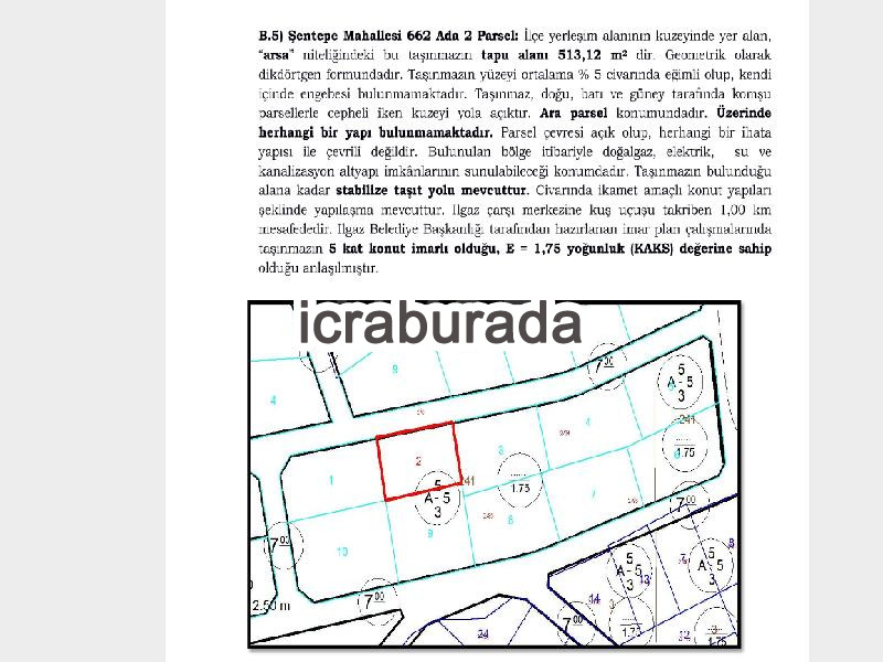 icralık  m2 Arsa Çankırı Ilgaz Şentepe