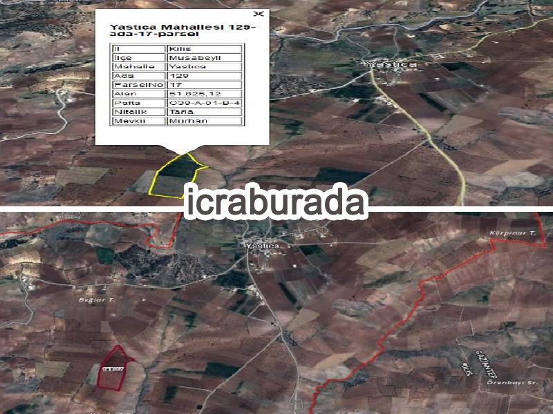 icralık  m2 Tarla Kilis Musabeyli Yastica