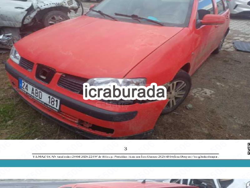 icralık Seat Ibıza Otomobil Erzurum Yakutiye Merkez
