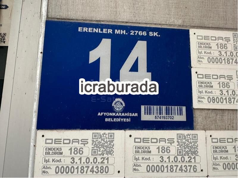 icralık  m2 Dukkan Afyonkarahisar Merkez Kumartaş(Erenler)