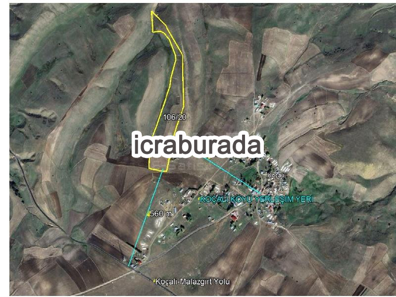 icralık  m2 Tarla Muş Malazgirt Koçali