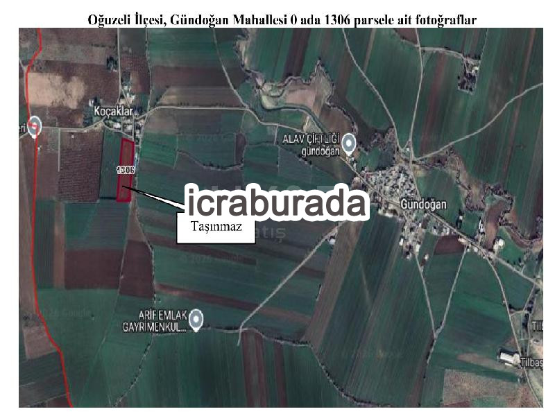 icralık  m2 Tarla Gaziantep Oğuzeli Gündoğan
