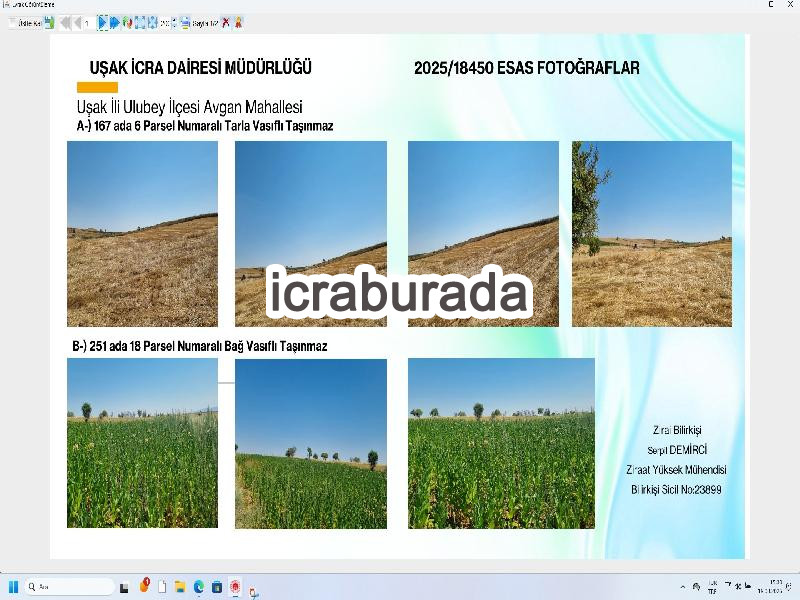 icralık  m2 Bag Uşak Ulubey Avgan