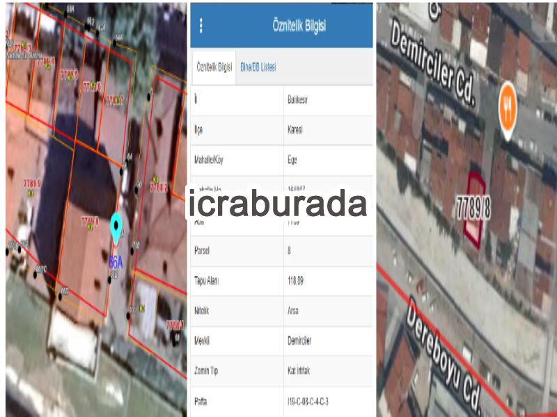 icralık  m2 Arsa Balıkesir Karesi Ege