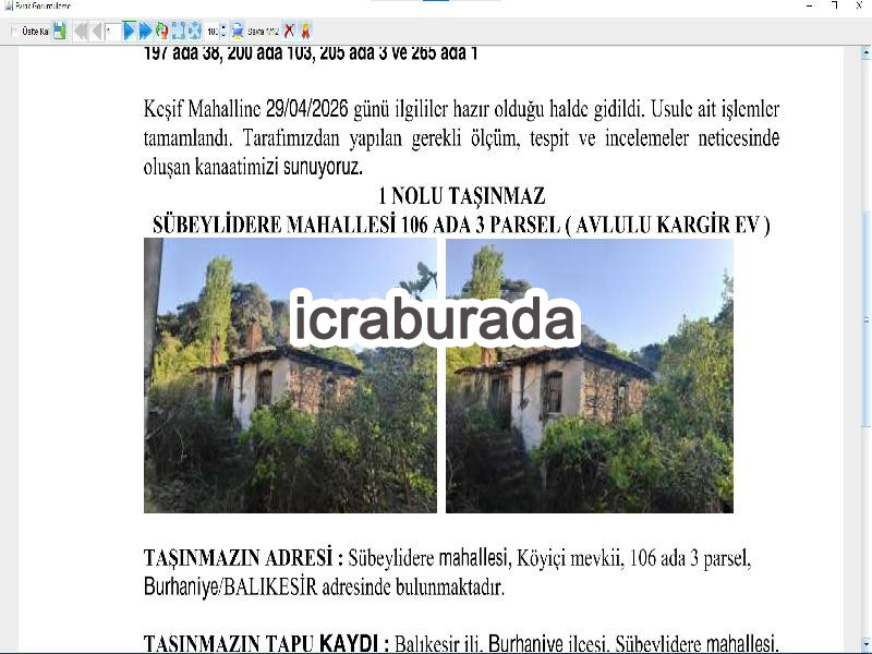 icralık  m2 Diger Balıkesir Burhaniye Sübeylidere
