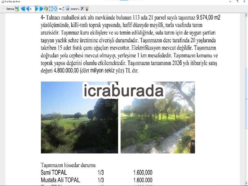icralık  m2 Tarla Balıkesir Burhaniye Tahtaci