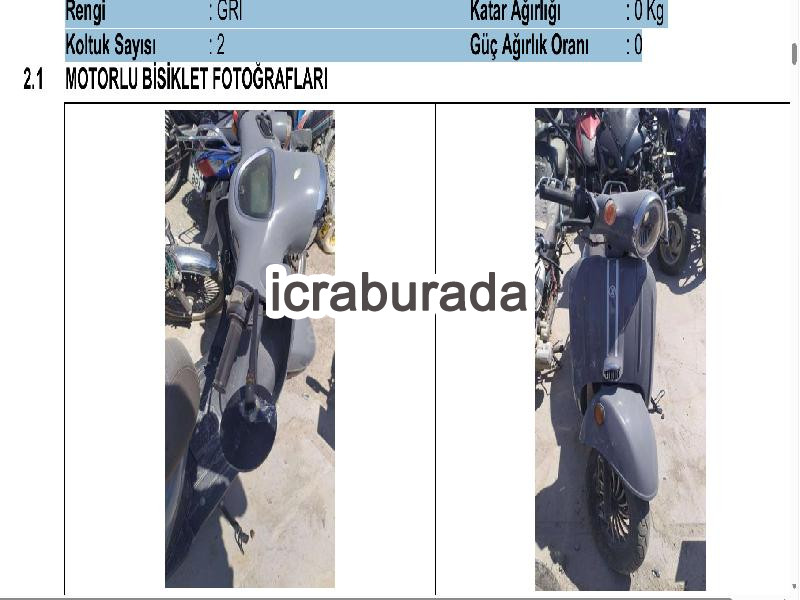 icralık   Motosiklet Belirtilmedi Belirtilmedi Belirtilmedi